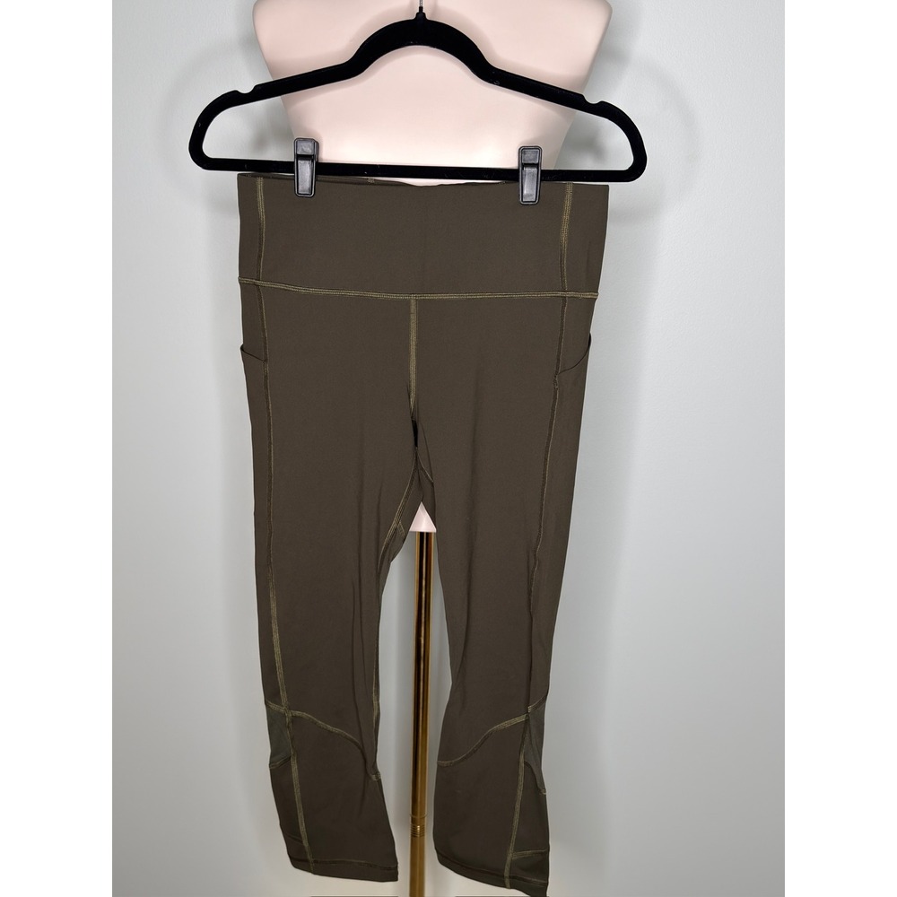 Lululemon All the Right Places High-Rise Crop 23" Olive Green Size 8 Luxtreme